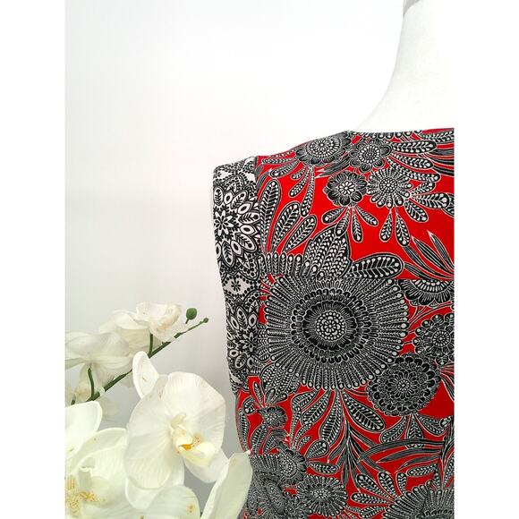 Liz Claiborne Floral Print Sleeveless Office Career A-Line Midi Dress Size 6 - Picture 7 of 10